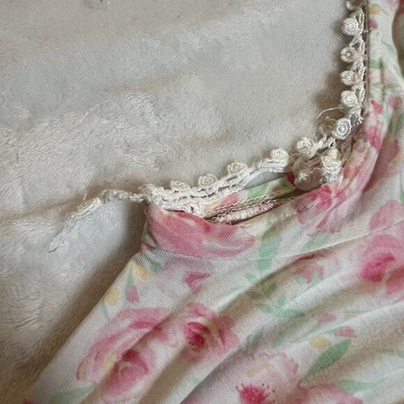 Eileen West Floral Cap Sleeve Modal Spandex Jersey Nightgown Size Large Boho - Picture 9 of 9